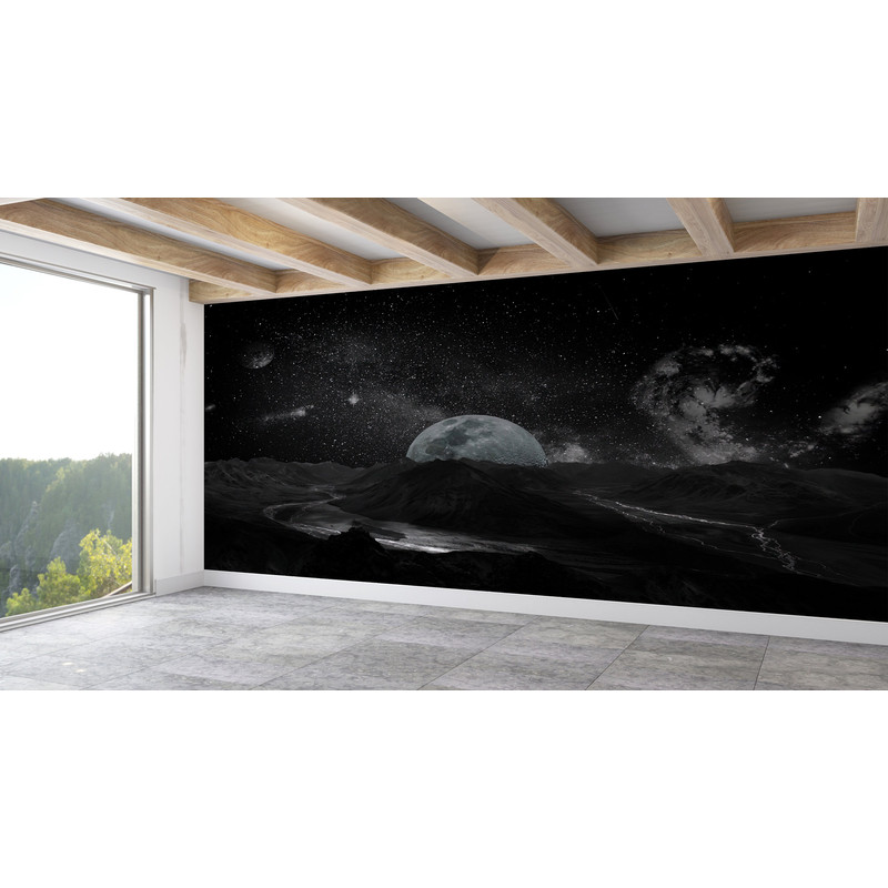 3D Wall Mural, Do It Yourself, Self Adhesive Paper, Gift Wallpaper, Starry Sky Landscape Wallpaper, Sky Landscape Wallpaper, Black Wallpaper.jpg