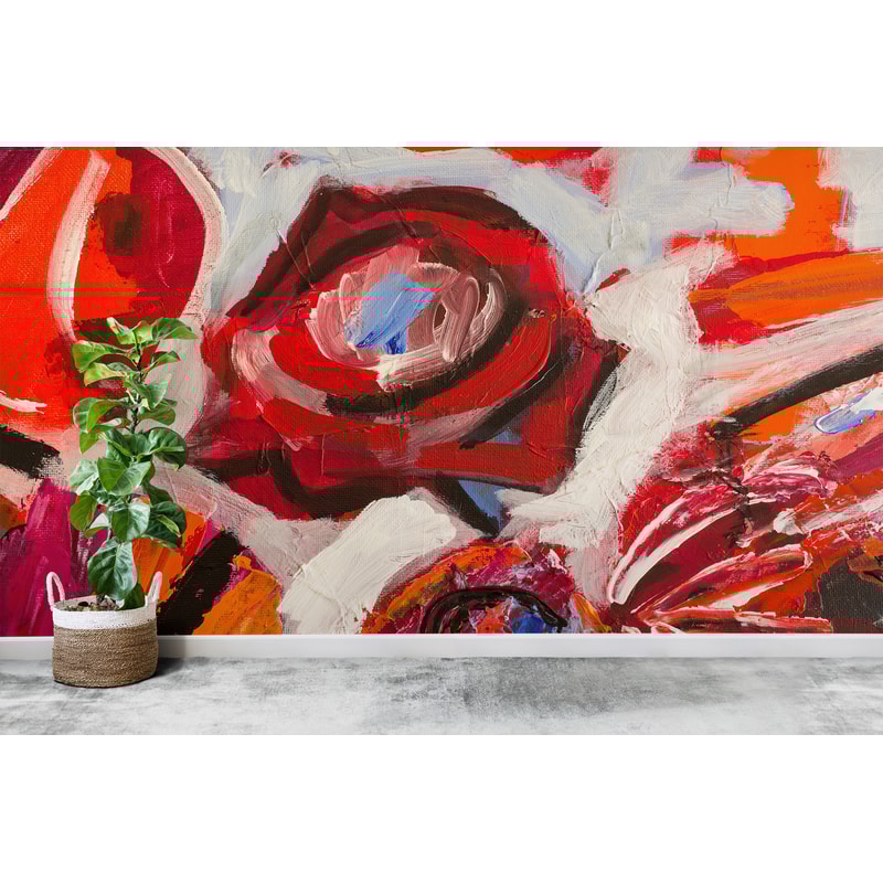 Abstract Rose Painting, Red Rose Wallpaper, Rose Wall Art, Abstract Flower, Red Wallpaper, Modern Wall Paper, Oil Wall Mural, 3D Wall Mural,.jpg