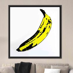 andy warhol banana pop art wall table, banana graffiti printed, graffiti 3d canvas, graffiti wall decoration, black fram