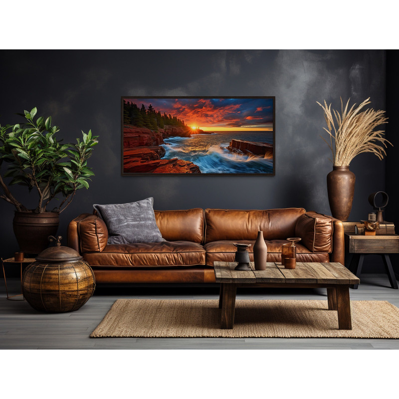 Acadia National Park Painting Canvas Print, Maine Landscape Wall Art Framed Unframed Ready To Hang.jpg