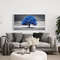 Blue Tree on Black White Background Extra Large Painting Canvas Print - Blue Wall Art Framed, Unframed, Ready To Hang.jpg
