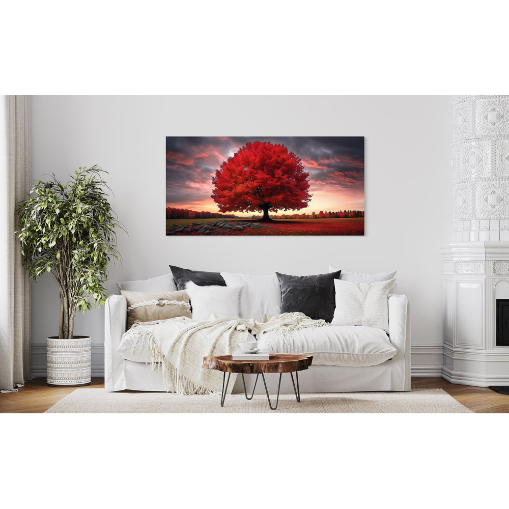 Autumn Wall Art - Ted Tree In The Fall Painting Canvas Print, Fall Foliage Colors Wall Decor - Framed Unframed Ready To Hang.jpg