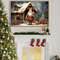 Christmas Gnome in Santa Hat Rustic Painting On  Wood Effect Canvas Print, Christmas Over Mantel Winter Wall Decor Ready To Hang.jpg