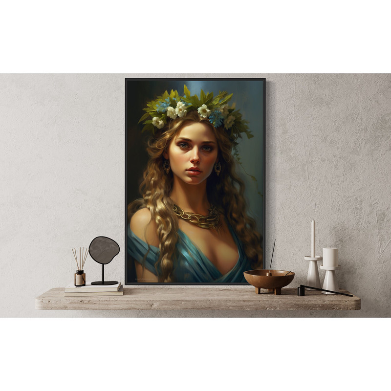 Demeter Greek Goddess Poster Or Canvas - Goddess of Agriculture and Fertility - Mythology Painting Framed Or Unframed Ready To Hang.jpg