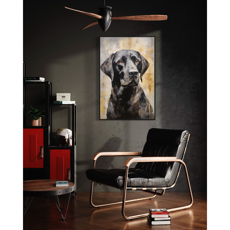 Black Lab Abstract Portrait, Labrador Retriever Personalized Painting Cavas Print, Gift For Dog Owners, Large Wall Art Framed Ready To Hang.jpg