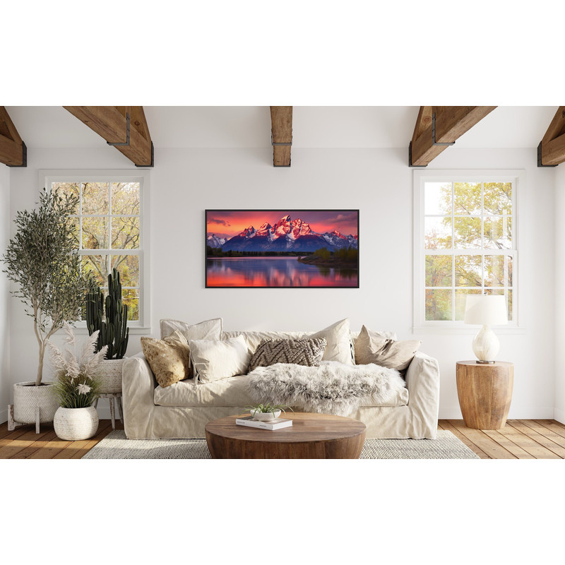 Grand Teton Sunset Photo Canvas Print, Wyoming Rocky Mountains Landscape Wall Art Framed, Unframed, Ready To Hang.jpg