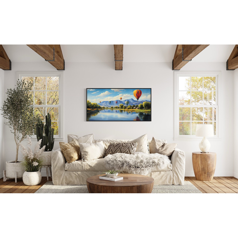 Hot Air Balloons Colorful Painting Canvas Print, Colorado Springs Balloon Ride Wall Art Framed Unframed Ready To Hang.jpg