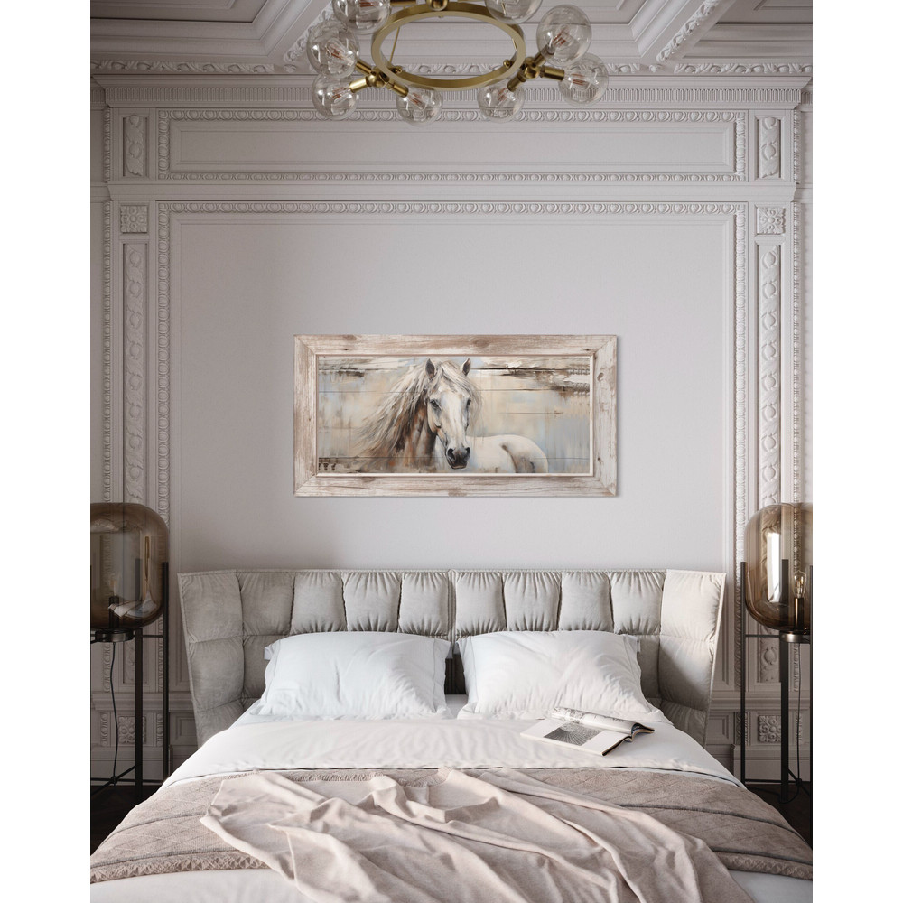 Farm Horse Painting On Distressed Wood Canvas Print, Farmhouse Wall Art,  Rustic Rural Chic Wall Art Framed, Unframed, Ready To Hang.jpg