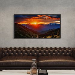 Hurricane Ridge Olympic National Park Sunset Photo Style Canvas Print, Washington Landscape Wall Art Framed, Unframed, R