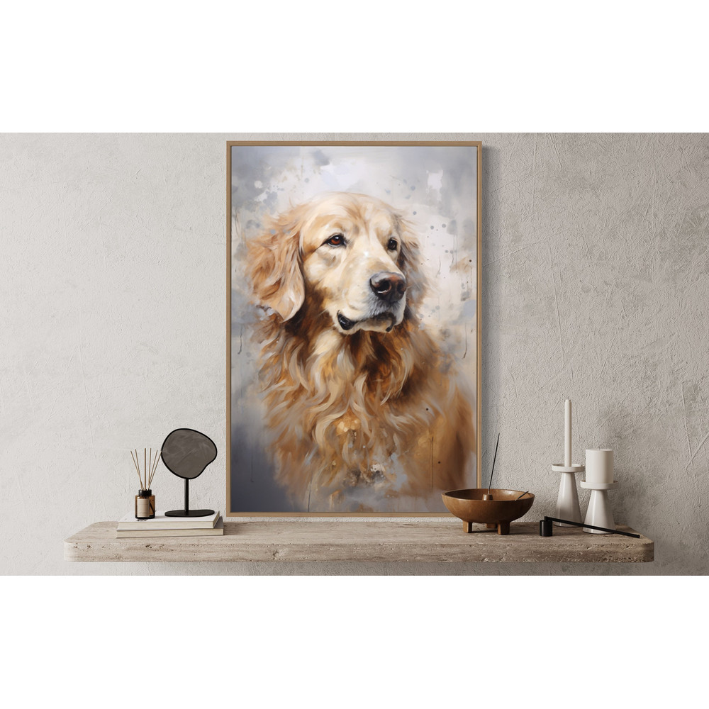 Golden Retriever Abstract Portrait Personalized Painting Cavas Print, Gift For Dog Owners, Large Wall Art Framed Unframed Ready To Hang.jpg