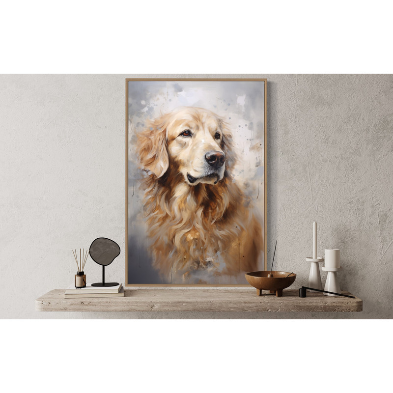 Golden Retriever Abstract Portrait Personalized Painting Cavas Print, Gift For Dog Owners, Large Wall Art Framed Unframed Ready To Hang.jpg