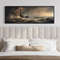 Lighthouse in Storm Large Panoramic Wall Art - Painting Print On Long Horizontal Canvas, Nautical Wall Art Framed Unframed Ready To Hang.jpg