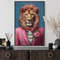 Lion Fashion Painting - Preppy Wall Art - Designer Lion Art Print - Animal Fashion Poster Or Canvas - Girls Room Decor - Gift For Tweens.jpg