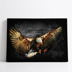 golden-feathered eagle, majestic bird, wildlife art, strength and freedom, shimmering feathers, bird of prey, nature's b