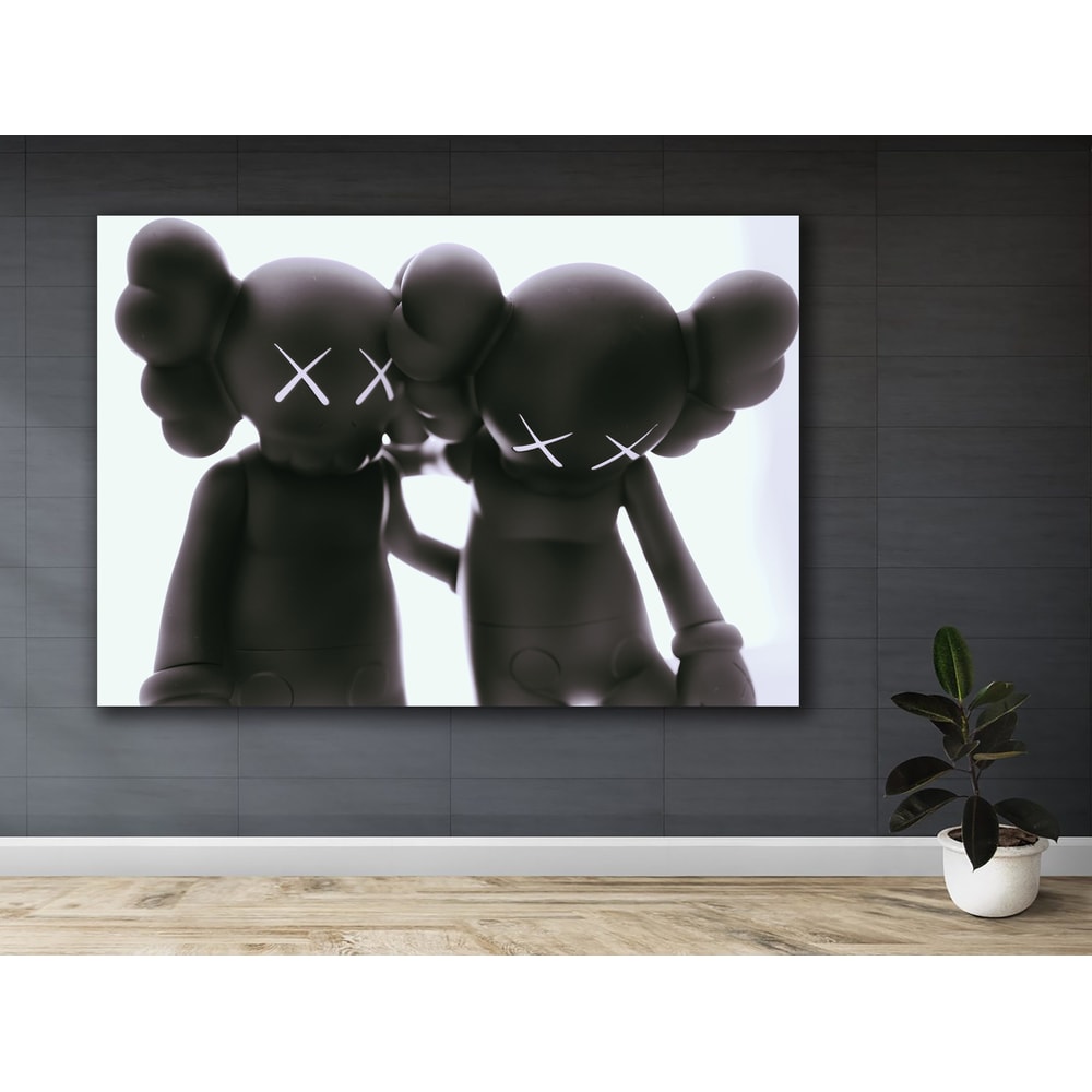 Kaws Canvas Print, Cartoon Series Canvas Wall Decor, Kaws Canvas Wall Art, Modern Wall Decor, Kaws Poster, Couple Kaws Canvas.jpg