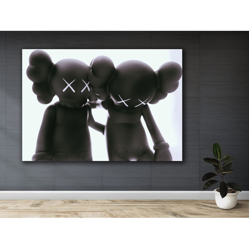Kaws Canvas Print, Cartoon Series Canvas Wall Decor, Kaws Canvas Wall Art, Modern Wall Decor, Kaws Poster, Couple Kaws Canvas.jpg