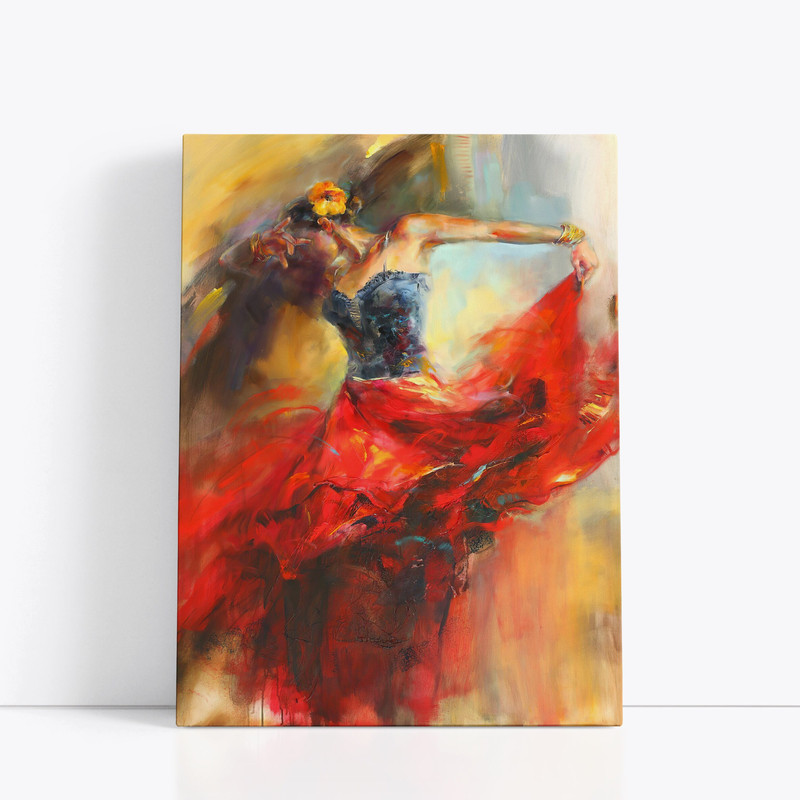 FLAMENCO Art; Gold Leaf Embossed and Laminated by Hand ; Art Print on Canvas ; Large Canvas ; Printable Art ; Print on Canvas.jpg