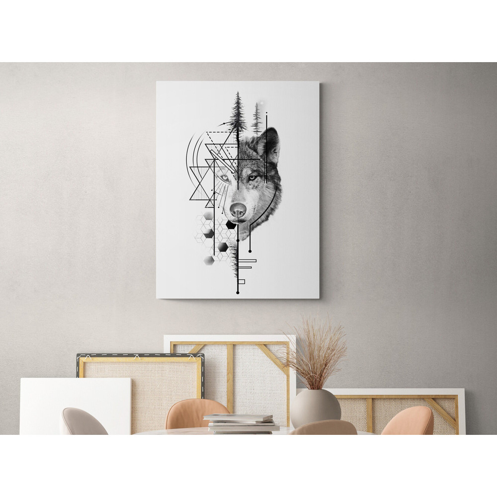 Geometric Wolf Abstract Nature Canvas,Abstract Wolf Art, Geometric Animal Canvas, Modern Wildlife Decor, Nature-Inspired Wall Art.jpg