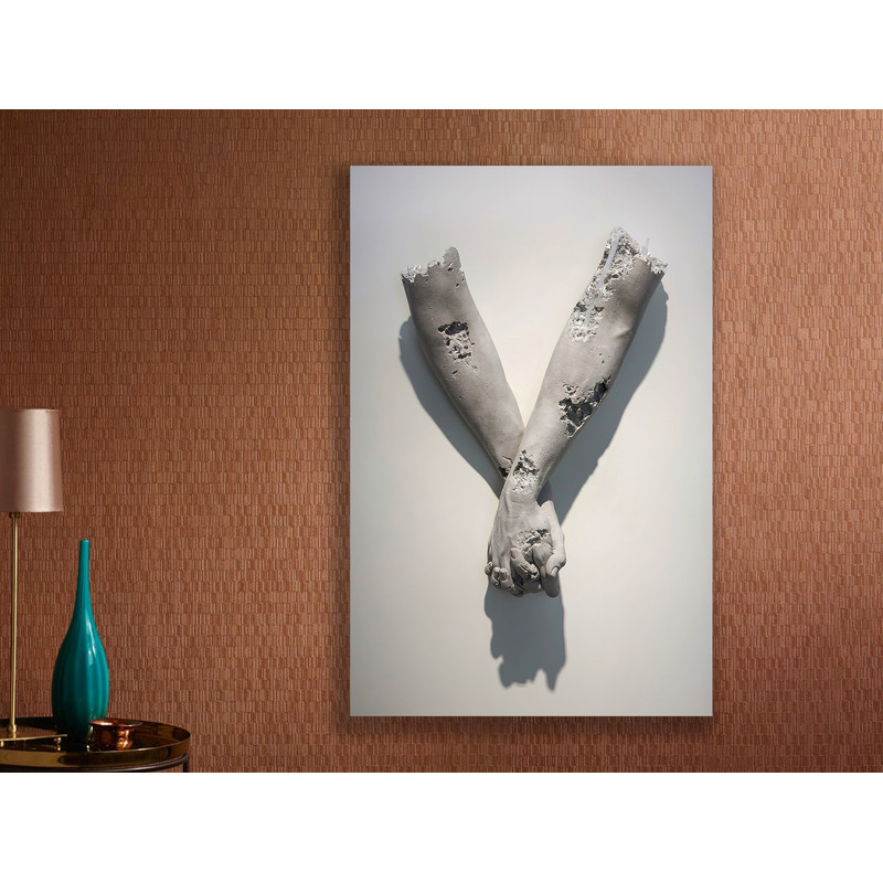 Ephemeral Embrace,Poignant Representation, Fragility, Eroded Texture, Contemporary Art, Delicate Moment, Transient Bonds, Wall Art.jpg