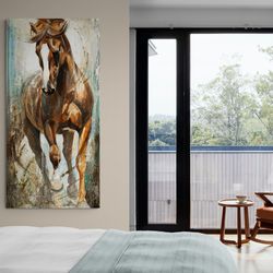 majestic horse painting, equine art, equestrian painting, powerful stallion, horse portrait, elegance and strength, equi