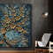 Golden Blossoms on Azure,3D Art, Textured Painting, Floral Art, Modern Decor, Wall Art, Blue and Gold, Home Decor, Contemporary Art.jpg