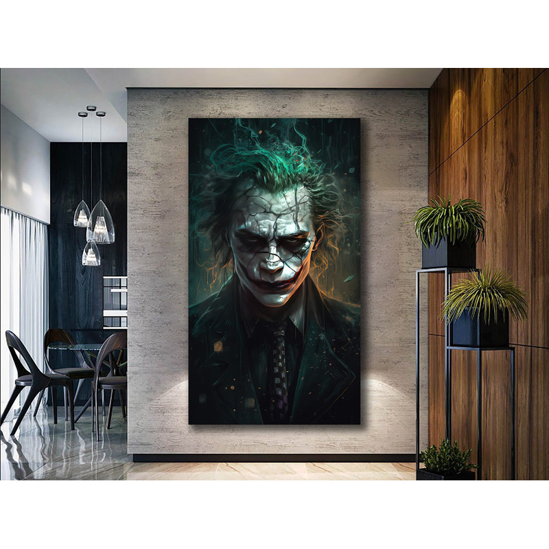 Joker Portrait,DC Comics, Iconic, Contemporary Art, Sinister, Unpredictable, Villainous, Pop Culture, Heath Ledger, Joaquin Phoenix.jpg