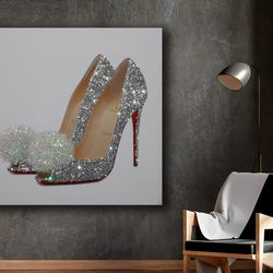 diamond-studded fluffy high heels,diamond-studded, fluffy high heels, luxury, fashion, glamour, elegance, opulence, cont