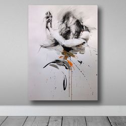 elegance in flight,abstract bird, flight art, modern decor, gold accent, nature abstract, elegant stroke, wall art, dyna