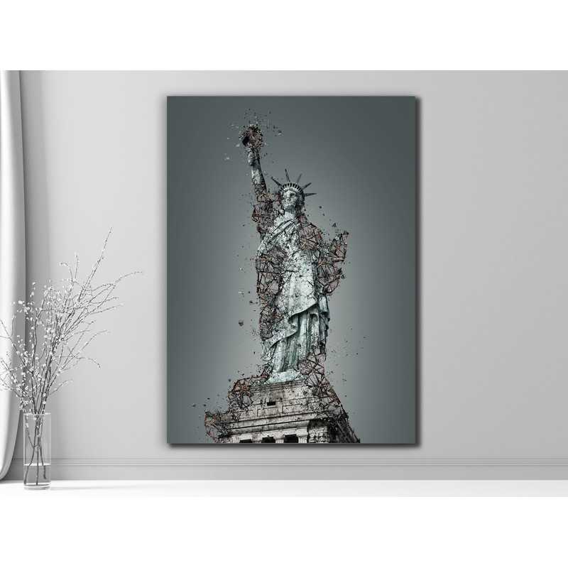 Liberty Disintegrated, Political Art, Statue of Liberty, Social Commentary, Contemporary Issues, Abstract Art, Disintegration Effect.jpg