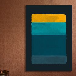 depth of hues,abstract, color layers, modern art, blue tones, golden yellow, tranquility, depth, minimalist, contemporar