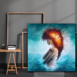 ethereal glow, underwater art, mystical figure, radiant light, fantasy art, ethereal beauty, surreal portrait, luminous