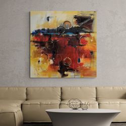 eclipse over horizon,abstract painting, modern art, contemporary wall art, home decor, abstract expressionism, warm pale
