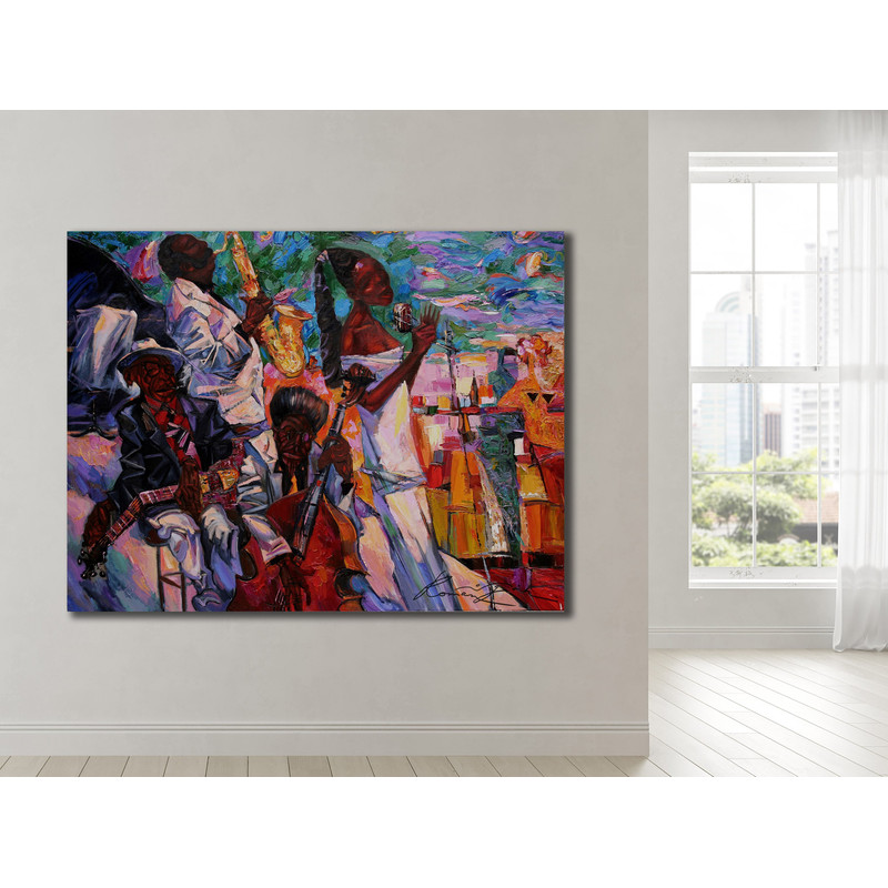 Jazz Symphony in Color,Bold Brushstrokes, Contemporary Art, Wall Art, Live Music, Artistic Expression, Melody, Instruments, Performance.jpg