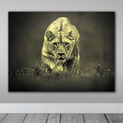 majestic lioness - portrait of a powerful lioness, lioness art, wildlife portrait, powerful female, majestic lion,home d