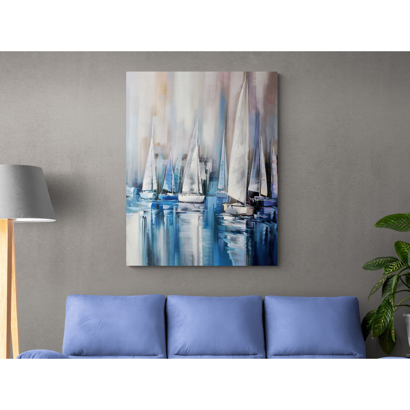 Harbor Hues Abstract Art, Abstract, Maritime, Harbor, Yachts, Cool Tones, Serene, Contemporary Art, Modern Decor, Wall Art, Canvas Print.jpg