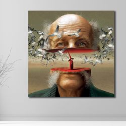 fragmented reality,artistic depth, complex emotions, timeless gaze, pensive reflection, vibrant disruption, ephemeral mo