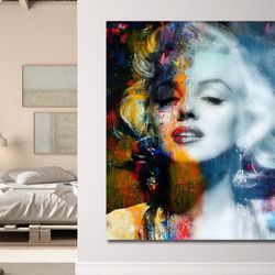 marilyn monroe art canvas-marilyn monroe colorful abstract art posterprinted picture wall art decoration poster or canva