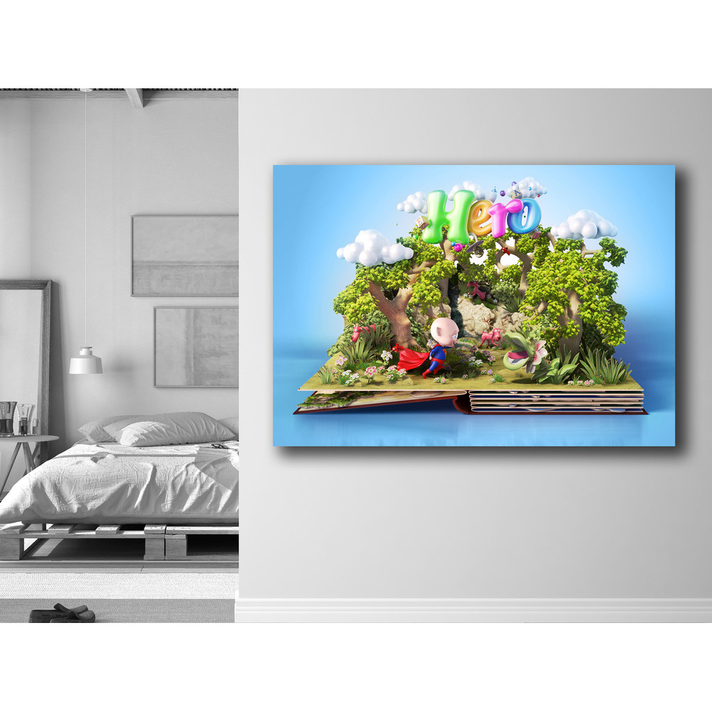 Enchanted Woods - Forest Painting with 'Hero' Inscribed,Forest Art, 'Hero' Inscription, Enchanted Woods, Inspirational Painting,Home Decor.jpg