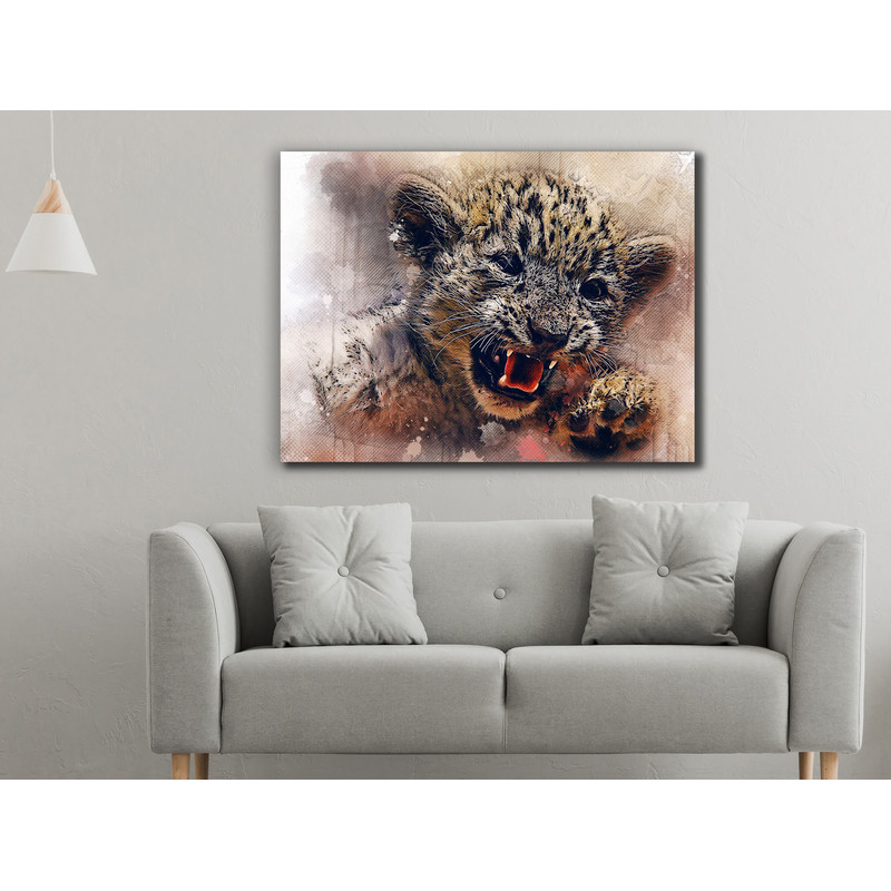 Fierce Innocence,Wildlife Art, Cub Portrait, Playful Ferocity, Animal Innocence, Nature Painting, Emerging Wildness, Expressive Animal Art.jpg