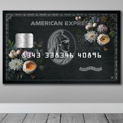 floral elegance american express, floral,art, floral, american express, modern art, wall decor, home decor, financial ar