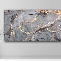 gray marble wall art, abstract marbling, gold abstract wall art, gold marble print, marble artwork print, large wall art