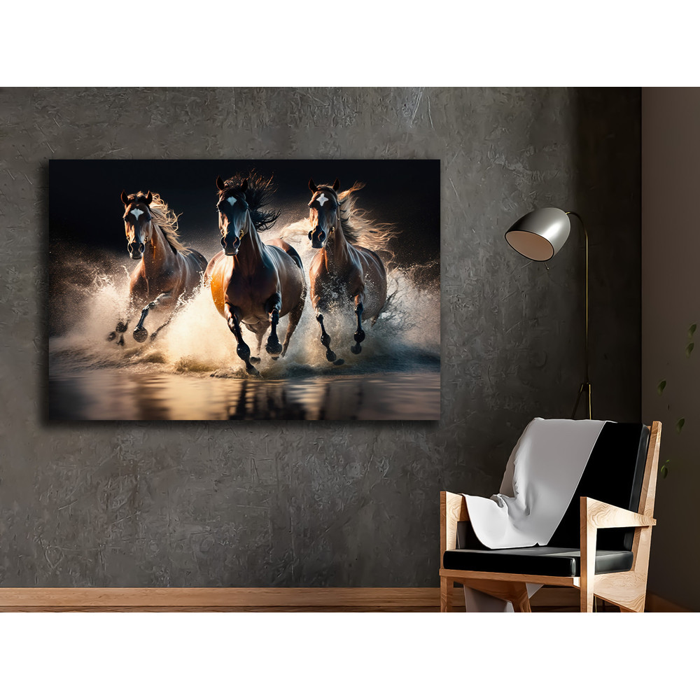 Majestic Run Wild Horses Canvas Art,Wild Horses Artwork, Equine Wall Canvas, Animal Motion Painting,Dynamic Horse Art,Nature Inspired Decor.jpg