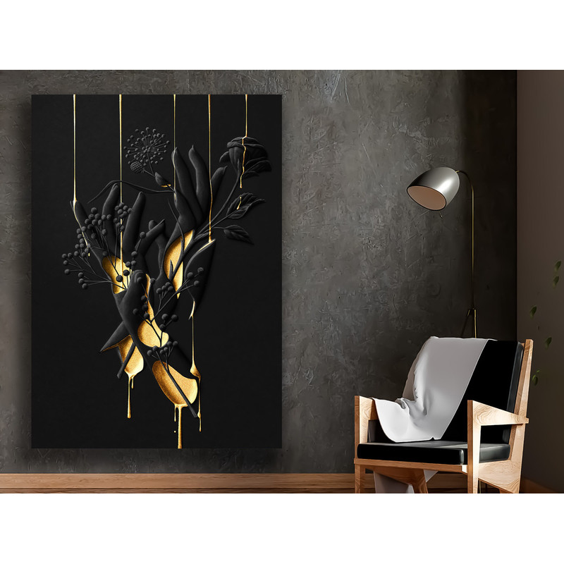 Golden Lilies Elegance,Golden Lilies, Luxury Decor, Elegant Wall Art, Modern Floral Design, Dripping Gold, Rich Contrast, Botanical Elegance.jpg