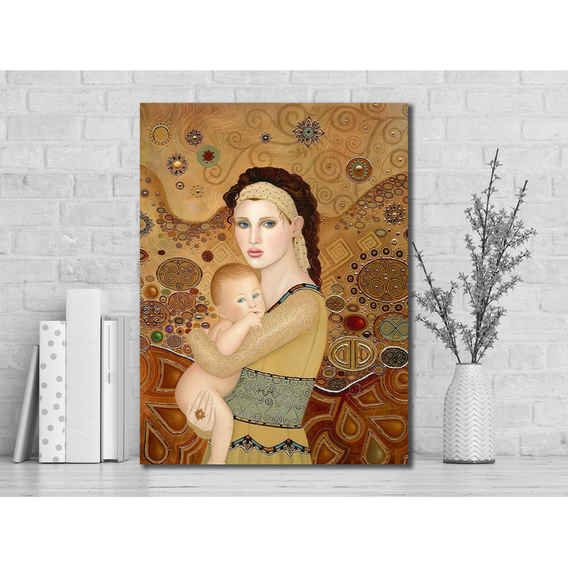 Gustav Klimt Art Print - Mother and Son, Klimt Prints Klimt Wall Art Canvas, Housewarming Gift Idea, Kimt Poster, Mothers Day Gift, Wall Art.jpg