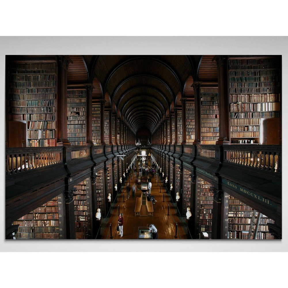 Library Art Print on Framed Canvas, Books Photo Poster, Framed Art, Framed and Stretched on Canvas, Textured Art Gift For Him, Gift For Her.jpg