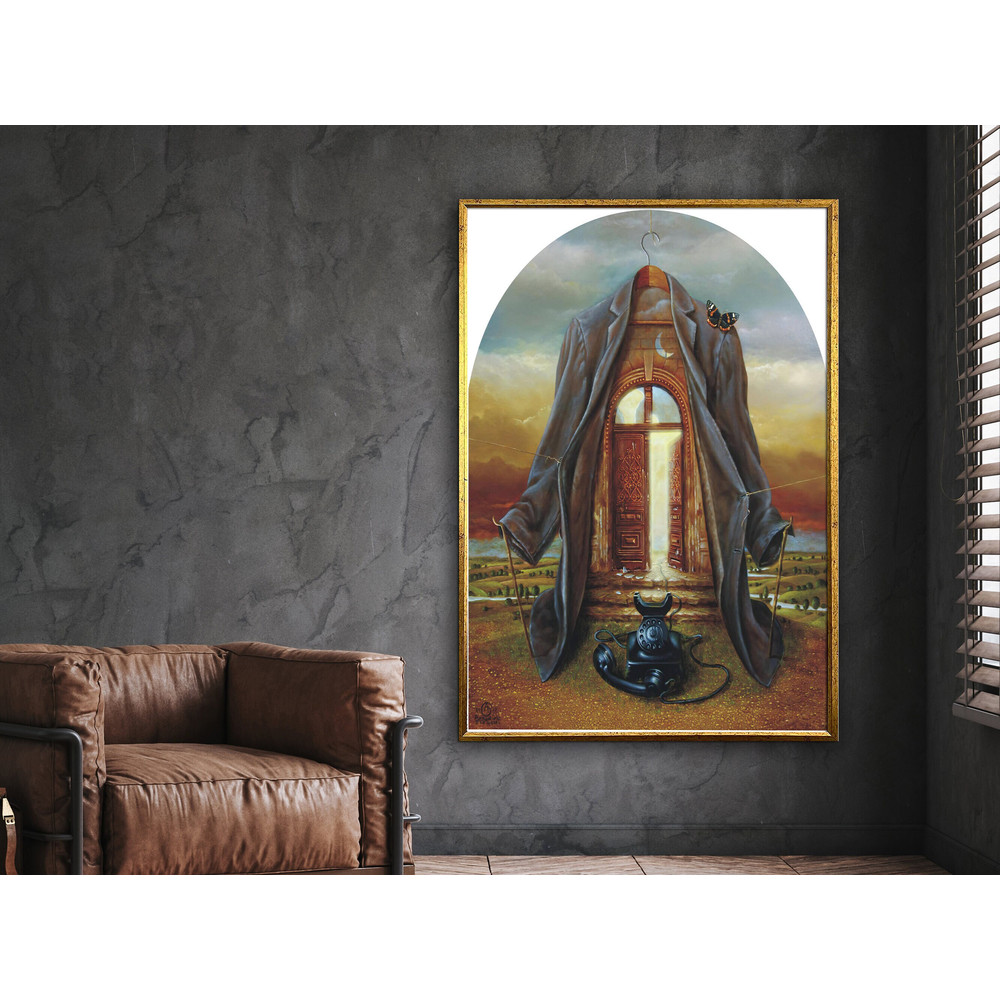 boss on the phone, wall art canvas design, framed canvas, ready to hang.jpg