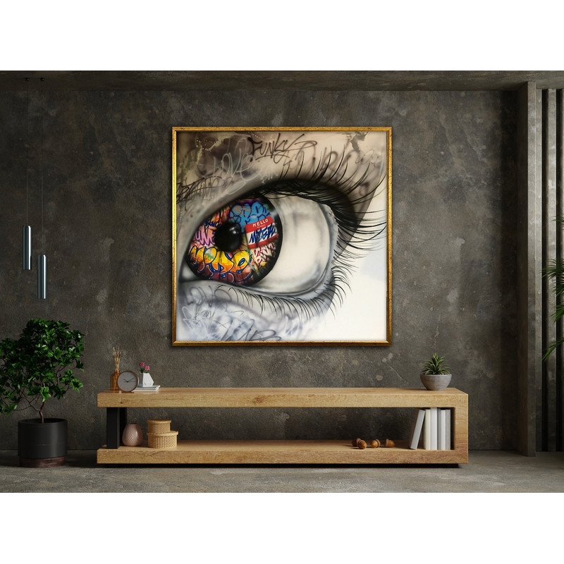 Banksy Eye Canvas, Animals Poster, Wall Art Canvas Design, Ready To Hang Decoration.jpg