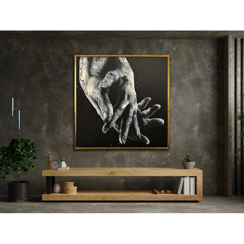 Banksy Couple Canvas, Couple Poster, Wall Art Canvas Design, Ready To Hang Decoration.jpg