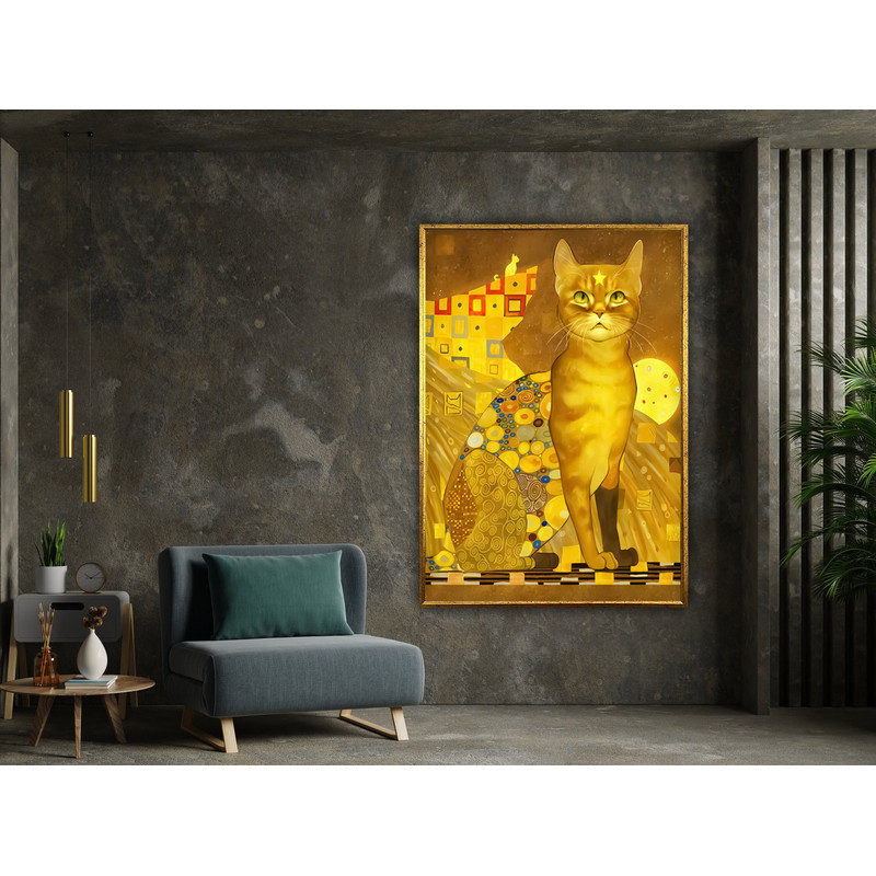 colorful cat picture canvas, animals canvas print, cat poster, wall art canvas design, framed canvas ready to hang.jpg