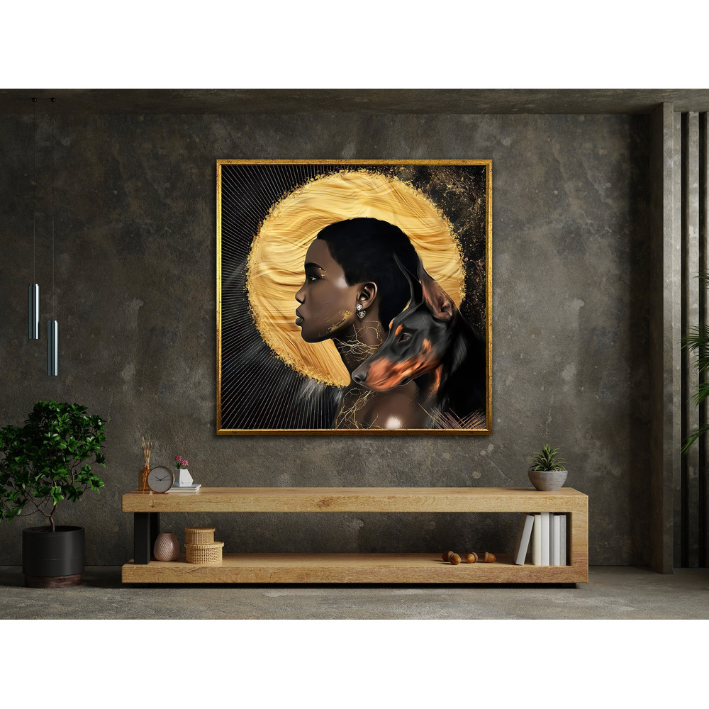 african woman canvas painting, black woman canvas print, ethnic poster, wall art canvas design, framed ready to hang.jpg